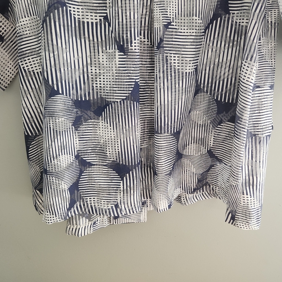 Damee Inc. Blue and White Circle Patterned Sheer Jacket - Picture 8 of 13